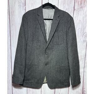 Banana Republic Men's Gray Herringbone Tweed Wool Sports Coat Blazer Size 42L